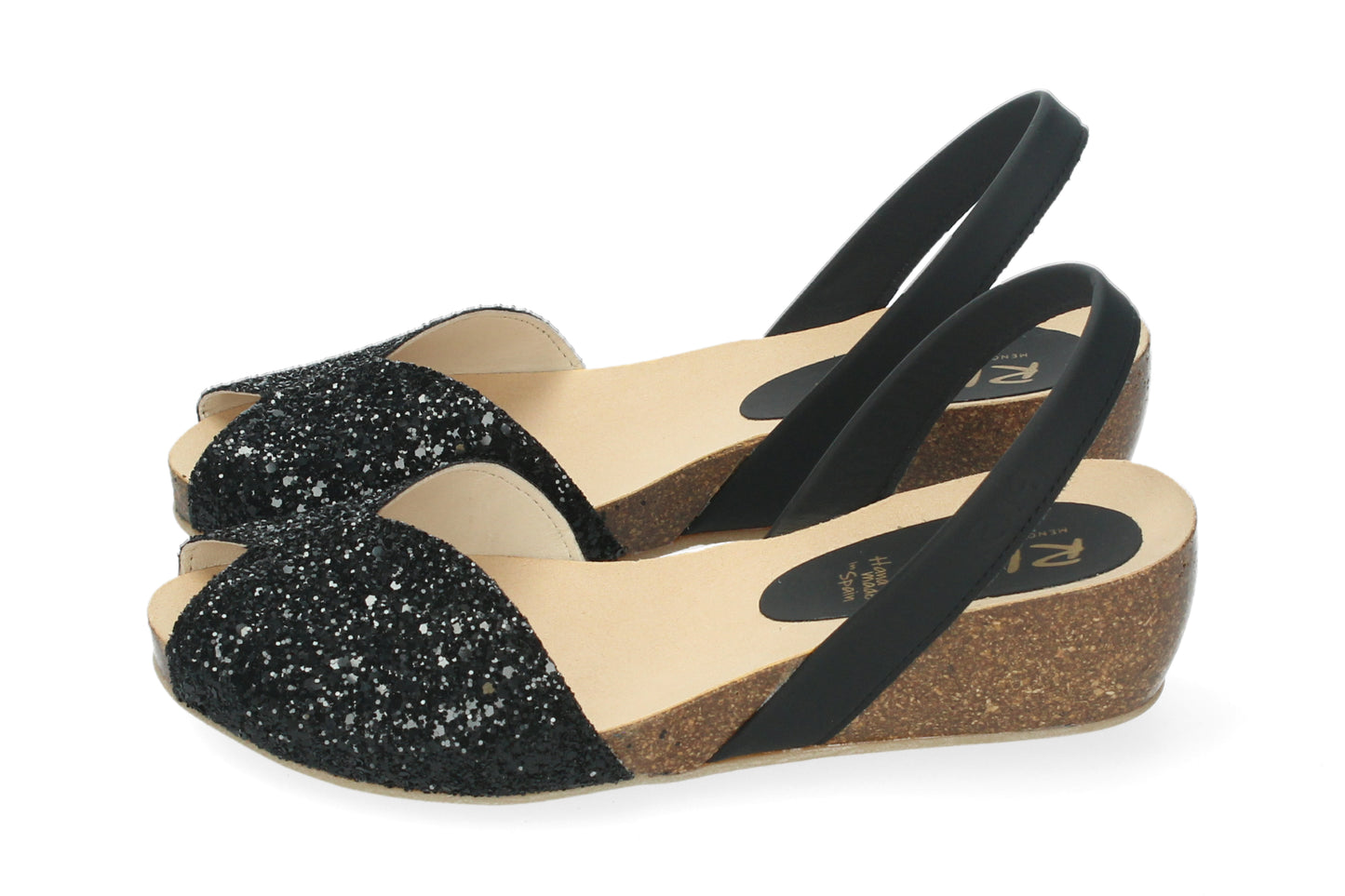 WEDGE ABARCAS SINGAPUR GLITTER BLACK