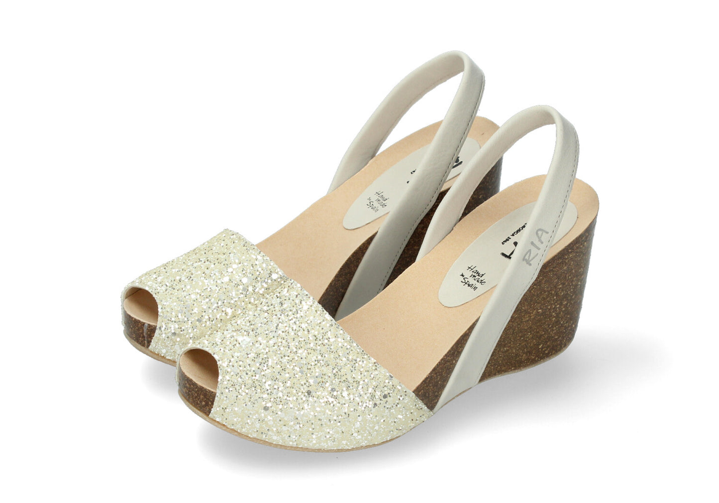 WOMENS HIGH WEDGE GLITTER ICEBERG LEMON