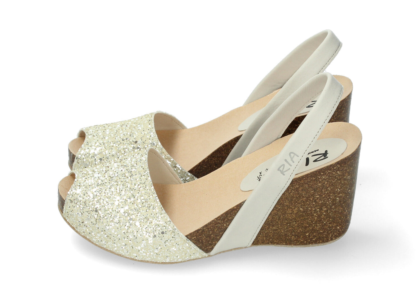 WOMENS HIGH WEDGE GLITTER ICEBERG LEMON