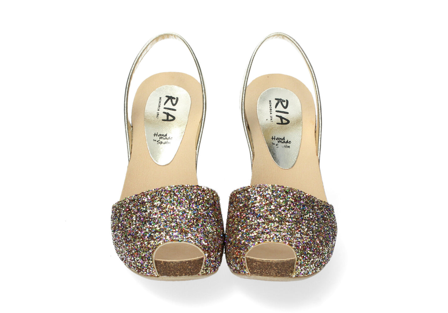 WOMENS HIGH WEDGE GLITTER ABARCAS MULTI