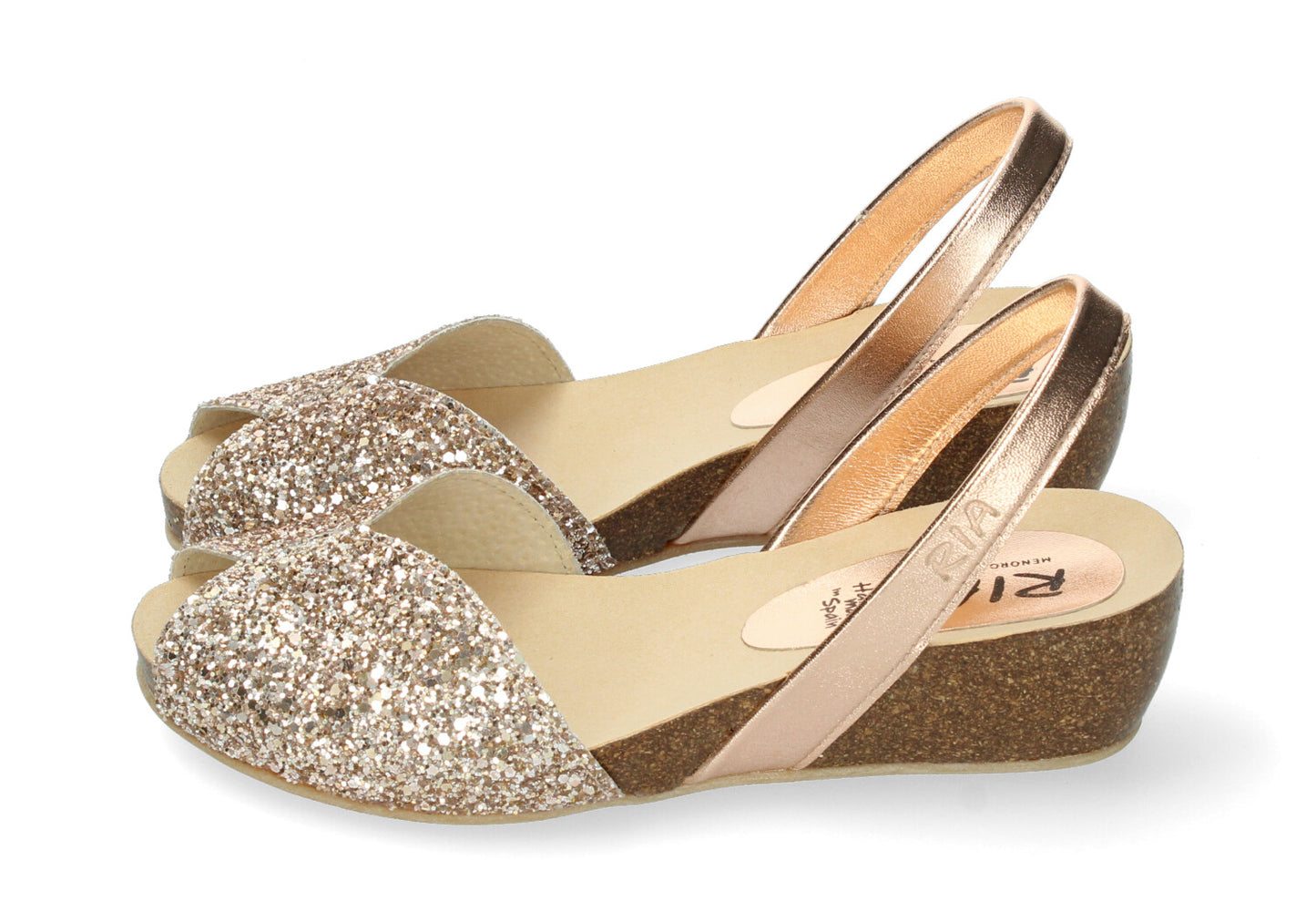 WEDGE ABARCAS SINGAPUR GLITTER PEACH