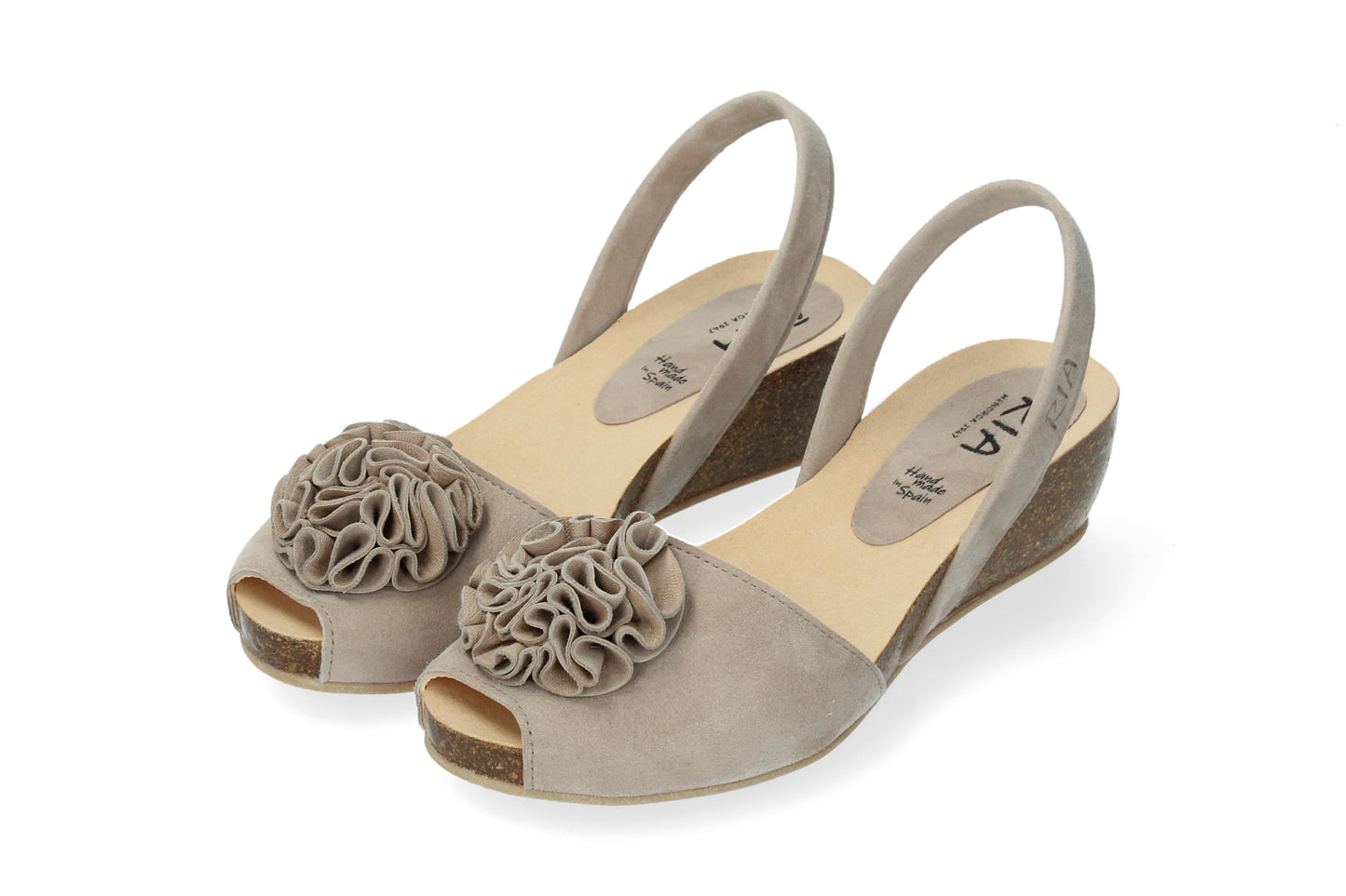 WEDGE ABARCAS SINGAPUR TAUPE FLOWER