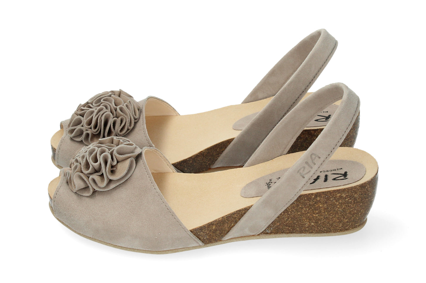 WEDGE ABARCAS SINGAPUR TAUPE FLOWER