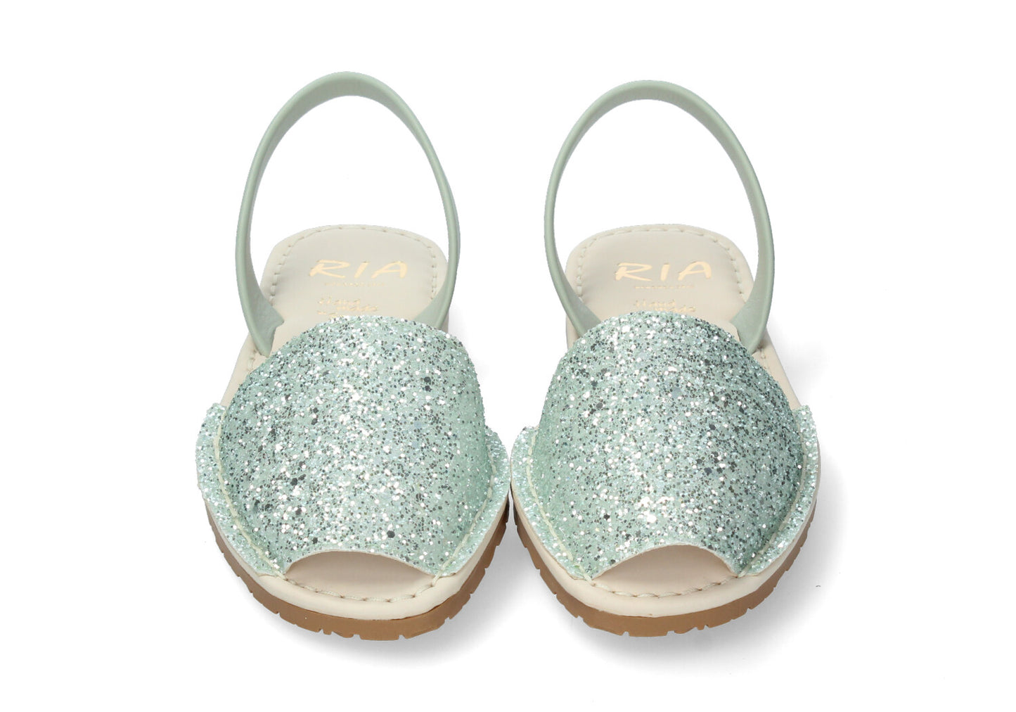 WOMANS CUSHIONED ABARCAS GLITTER ICEBERG MINT