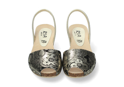 CLASSIC WEDGE ABARCAS FLORAVERSO PLATINO