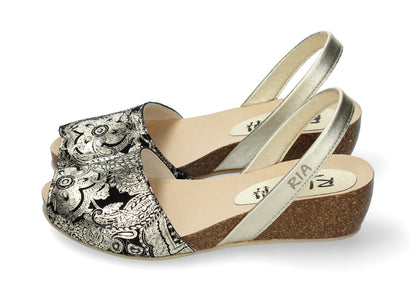 CLASSIC WEDGE ABARCAS FLORAVERSO PLATINO