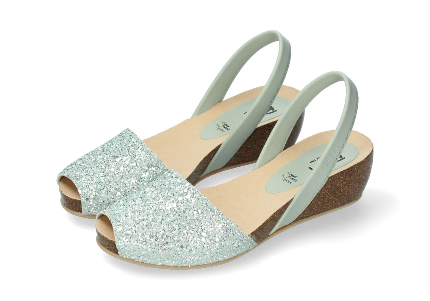 WOMENS HIGH WEDGE GLITTER ICEBERG MINT