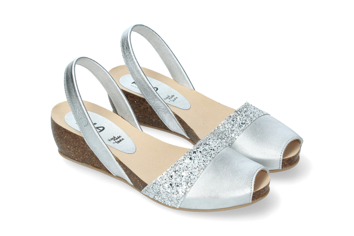 LIMITED EDITION WEDGE ABARCAS METALGRAIN SILVER