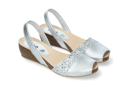 LIMITED EDITION WEDGE ABARCAS METALGRAIN SILVER