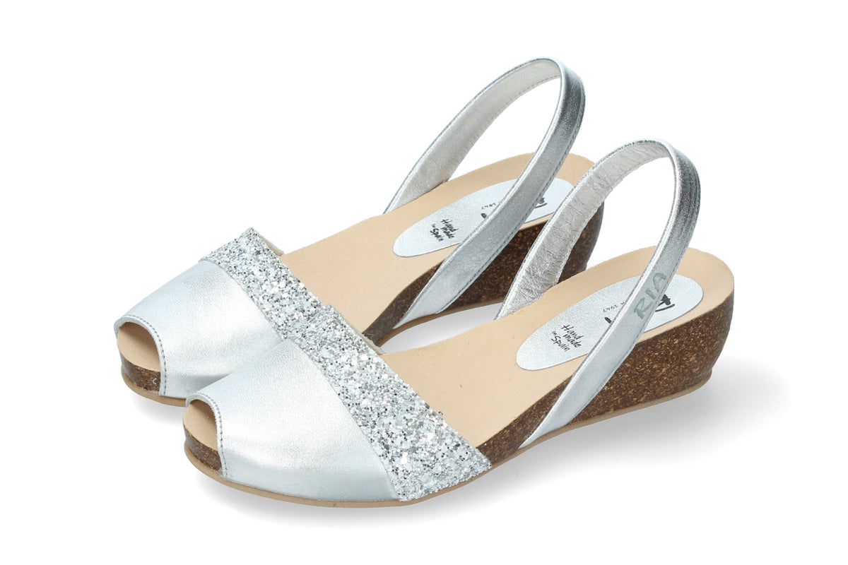 LIMITED EDITION WEDGE ABARCAS METALGRAIN SILVER