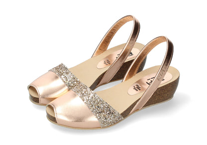 CLASSIC WEDGE ABARCAS METALIZADO PEACH