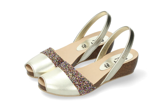 CLASSIC WEDGE ABARCAS METALIZADO PLATINO