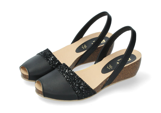 CLASSIC WEDGE ABARCAS NAPPA NEGRO