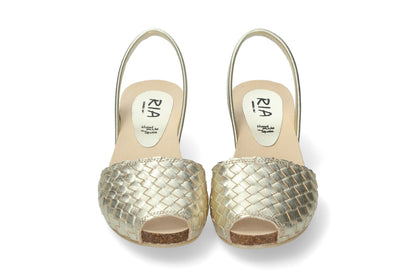 WEDGE ABARCAS WOVEN CARRARA