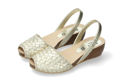 WEDGE ABARCAS WOVEN CARRARA