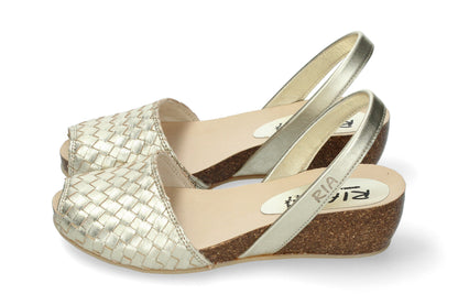 WEDGE ABARCAS WOVEN CARRARA