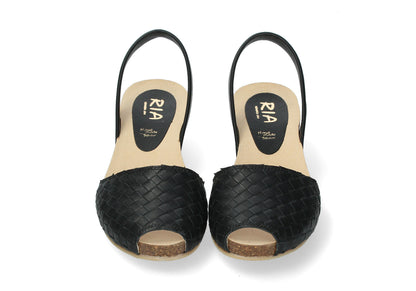 WEDGE ABARCAS WOVEN NEGRO