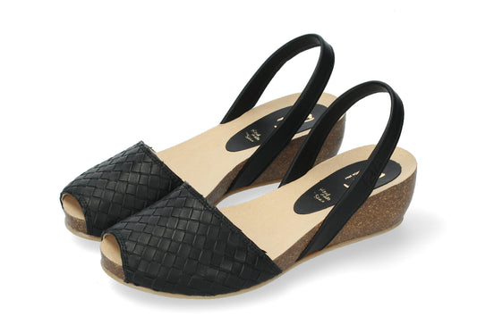 WEDGE ABARCAS WOVEN NEGRO