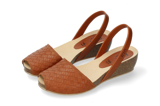 WEDGE ABARCAS WOVEN TAN