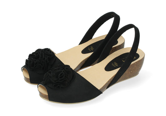 WEDGE ABARCAS SINGAPUR BLACK FLOWER