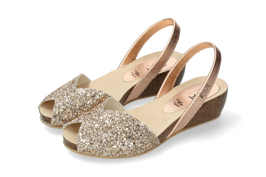 CLASSIC WEDGE ABARCAS  GLITTER SL15 C/9 PEACH