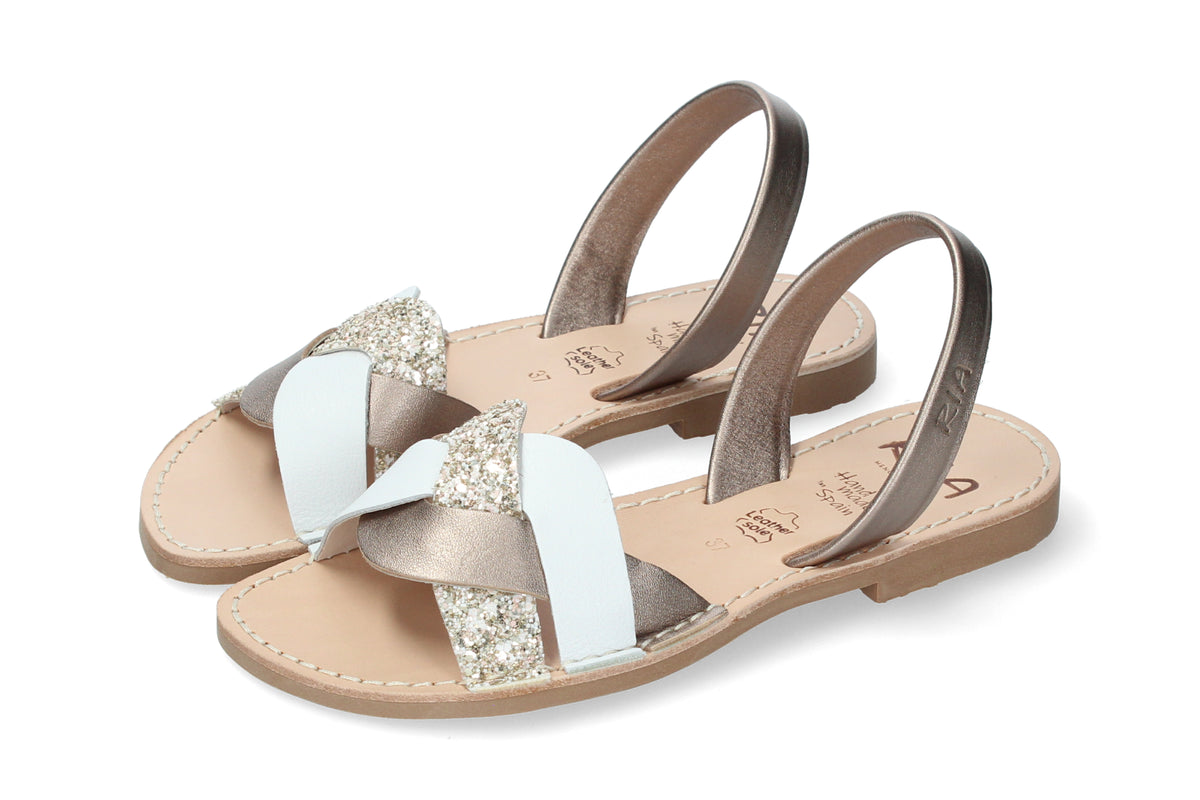 WOMENS FLAT SANDALS GLITTER MINERVA C/ 08