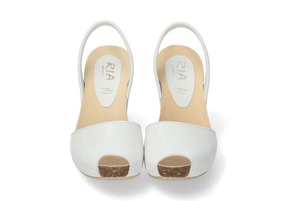 WOMENS HIGH WEDGE ABARCAS MINI SIBERIA WHITE