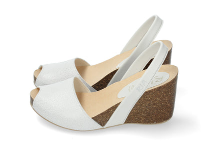WOMENS HIGH WEDGE ABARCAS MINI SIBERIA WHITE