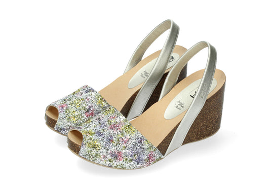 WOMENS HIGH WEDGE GLITTER ABARCAS NOSTALGIA