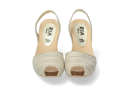 WOMENS HIGH WEDGE MADABA PLATINO