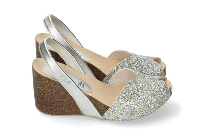 WOMENS HIGH WEDGE GLITTER ABARCAS MINERVA C/ 11