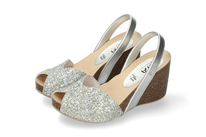 WOMENS HIGH WEDGE GLITTER ABARCAS MINERVA C/ 11