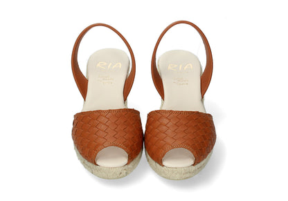 WOMENS ESPADRILLE WOVEN ABARCAS TAN