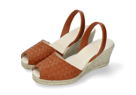 WOMENS ESPADRILLE WOVEN ABARCAS TAN