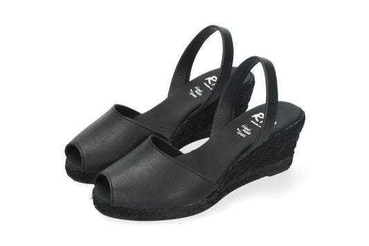 WOMENS ESPADRILLE ABARCAS MENORCA BLACK
