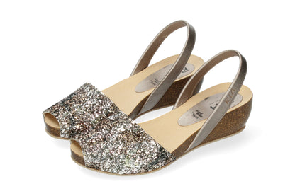 CLASSIC WEDGE ABARCAS GLITTER BROWN