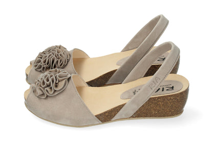 WEDGE ABARCAS SINGAPUR TAUPE FLOWER