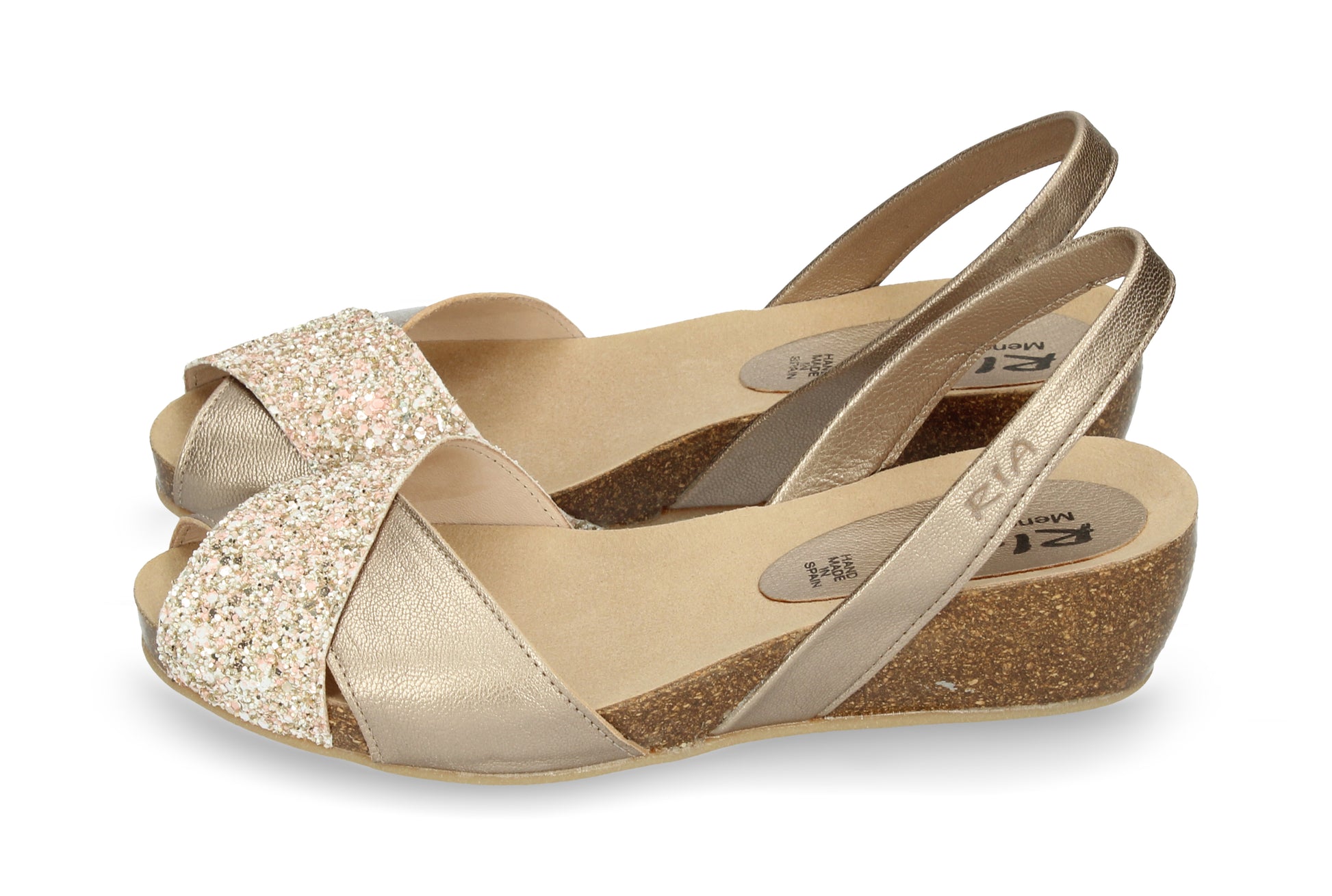 CRUZ WEDGE ABARCAS GLITTER SALMON PINK