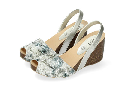 WOMENS HIGH WEDGE GLITTER ABARCAS ALEGRIA