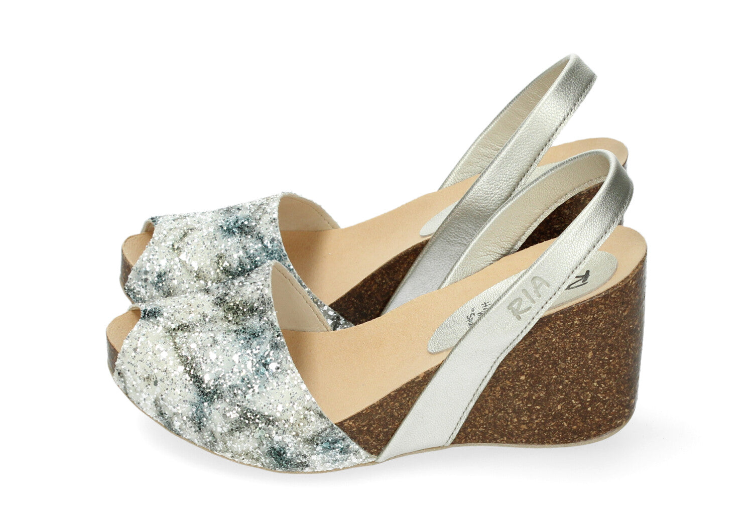 WOMENS HIGH WEDGE GLITTER ABARCAS ALEGRIA
