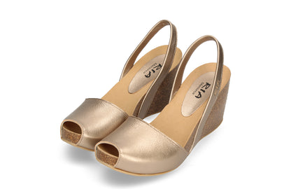 WOMENS HIGH WEDGE ABARCAS BRONZE