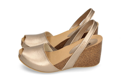 WOMENS HIGH WEDGE ABARCAS BRONZE