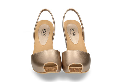 WOMENS HIGH WEDGE ABARCAS BRONZE