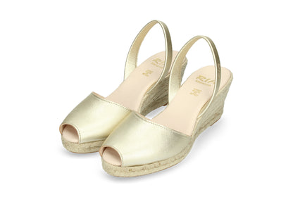 WOMENS ESPADRILLE ABARCAS GOLD