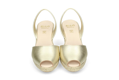 WOMENS ESPADRILLE ABARCAS GOLD